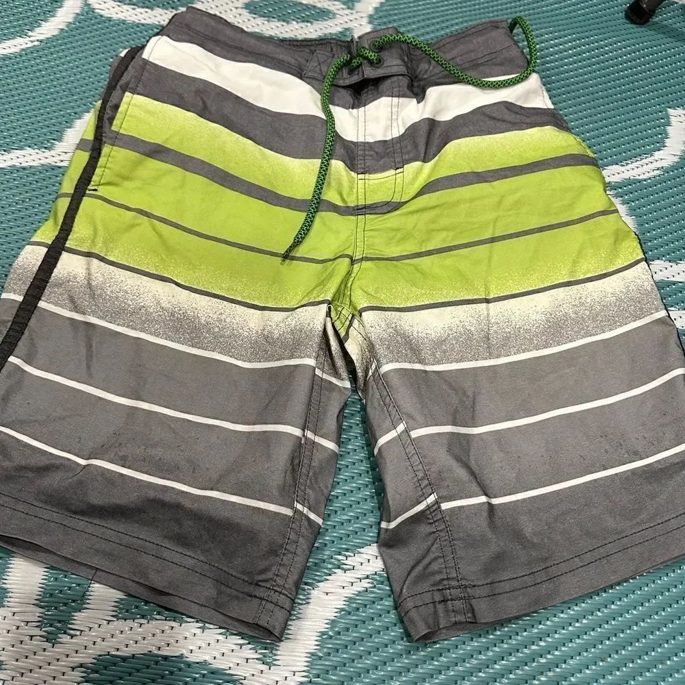 George size small striped swim trunks board shorts